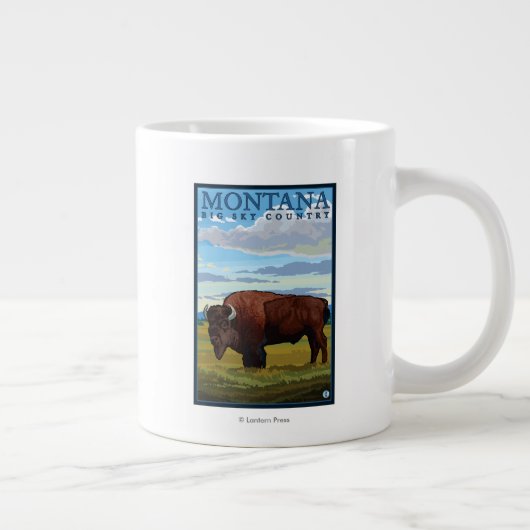 MontanaBison Vintage Travel Poster Grote Koffiekop (Rechts)