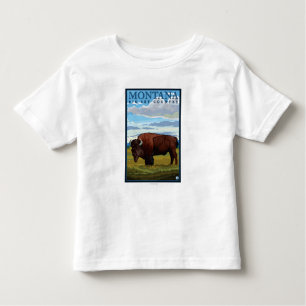 MontanaBison Vintage Travel Poster Kinder Shirts