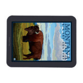 MontanaBison Vintage Travel Poster Magneet (Horizontaal)