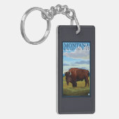 MontanaBison Vintage Travel Poster Sleutelhanger (Voorkant Links)