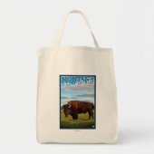 MontanaBison Vintage Travel Poster Tote Bag (Voorkant)