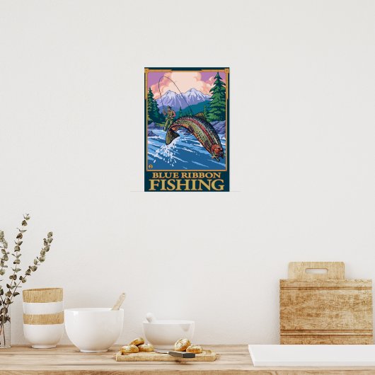 MontanaBlue Ribbon Fly Fishing Poster (Keuken)