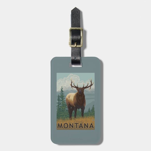 MontanaElk Scene Bagagelabel (Voorkant verticaal)