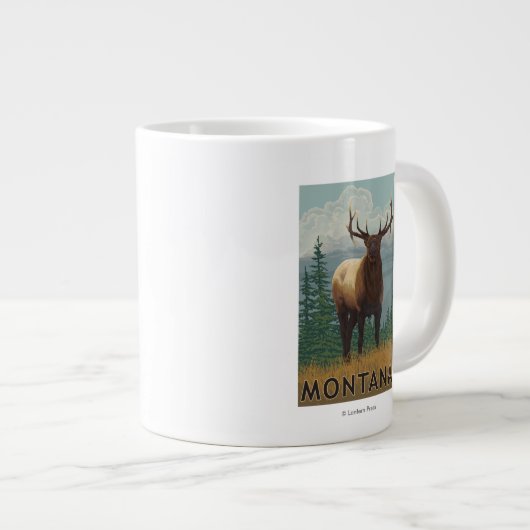 MontanaElk Scene Grote Koffiekop (Voorkant rechts)