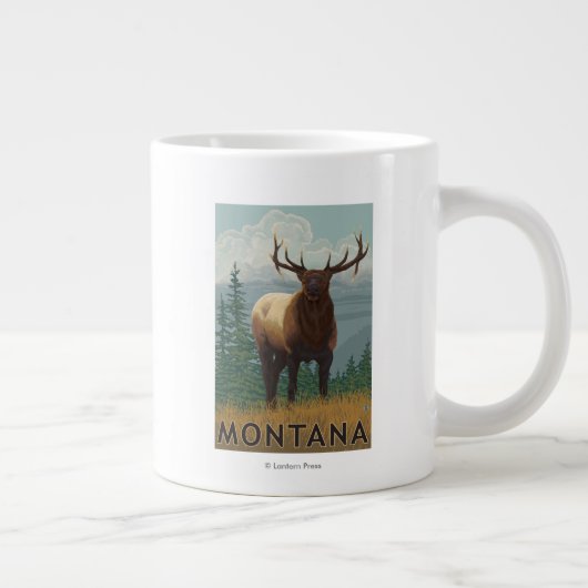 MontanaElk Scene Grote Koffiekop (Rechts)