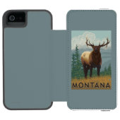 MontanaElk Scene Incipio iPhone Portemonnee Hoesje (Agenda Open)