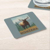 MontanaElk Scene Kartonnen Onderzetters (Schuin)
