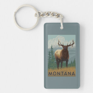 MontanaElk Scene Sleutelhanger