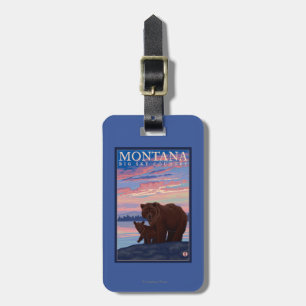 MontanaMomma Beer en Cub Vintage Travel Bagagelabel
