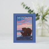 MontanaMomma Beer en Cub Vintage Travel Briefkaart (Staand voorkant)