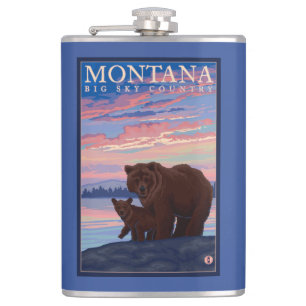 MontanaMomma Beer en Cub Vintage Travel Heupfles