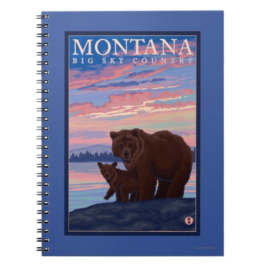 MontanaMomma Beer en Cub Vintage Travel Notitieboek (Voorkant)