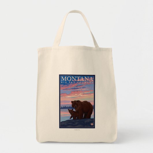 MontanaMomma Beer en Cub Vintage Travel Tote Bag (Voorkant)