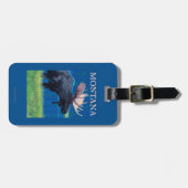 MontanaMoose Vintage Travel Poster Bagagelabel (Voorkant horizontaal)