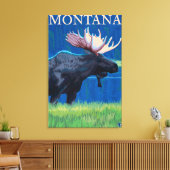 MontanaMoose Vintage Travel Poster Canvas Afdruk (Insitu (Woonkamer))