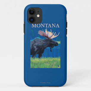 MontanaMoose Vintage Travel Poster iPhone 11 Hoesje