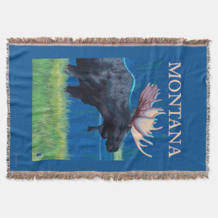 MontanaMoose Vintage Travel Poster Deken
