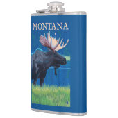 MontanaMoose Vintage Travel Poster Heupfles (Links)