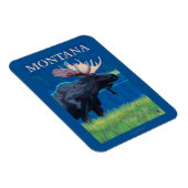 MontanaMoose Vintage Travel Poster Magneet (Rechterzijde)