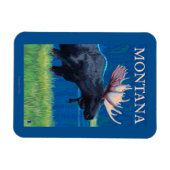 MontanaMoose Vintage Travel Poster Magneet (Horizontaal)