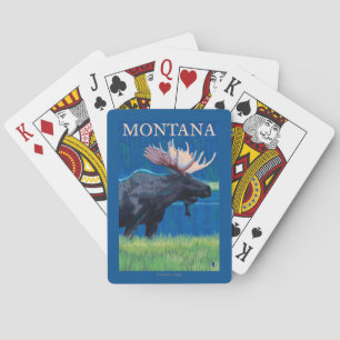 MontanaMoose Vintage Travel Poster Pokerkaarten