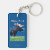 MontanaMoose Vintage Travel Poster Sleutelhanger (achterkant)