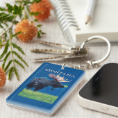 MontanaMoose Vintage Travel Poster Sleutelhanger (Voorkant Rechts)