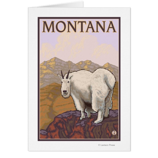 MontanaMountain Goat Vintage Travel Poster (Voorkant)