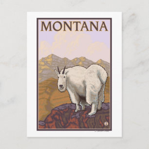 MontanaMountain Goat Vintage Travel Poster Briefkaart