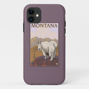 MontanaMountain Goat Vintage Travel Poster Case-Mate iPhone Case