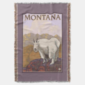 MontanaMountain Goat Vintage Travel Poster Deken (Voorkant Verticaal)