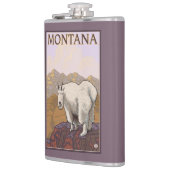 MontanaMountain Goat Vintage Travel Poster Heupfles (Links)