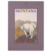 MontanaMountain Goat Vintage Travel Poster Klembord (Achterkant)