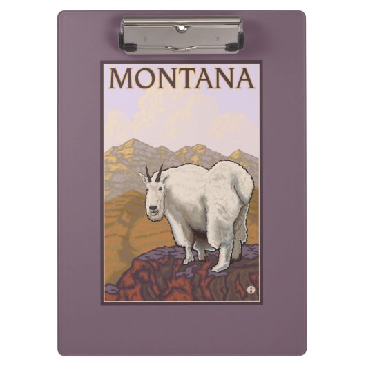 MontanaMountain Goat Vintage Travel Poster Klembord (Voorkant)