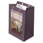 MontanaMountain Goat Vintage Travel Poster Medium Cadeauzakje (Achterkant Gekanteld)