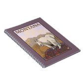 MontanaMountain Goat Vintage Travel Poster Notitieboek (Rechterzijde)