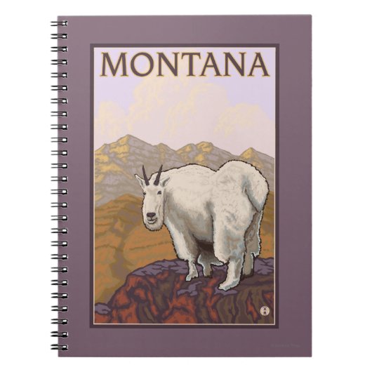 MontanaMountain Goat Vintage Travel Poster Notitieboek (Voorkant)