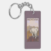 MontanaMountain Goat Vintage Travel Poster Sleutelhanger (Voorkant Links)