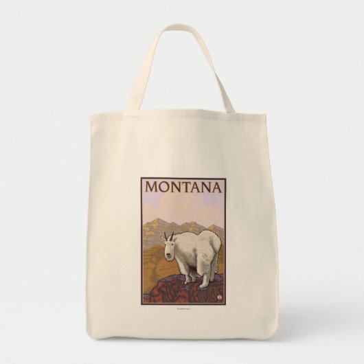 MontanaMountain Goat Vintage Travel Poster Tote Bag (Voorkant)