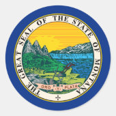 Montanan Seal, Montana Ronde Sticker (Voorkant)