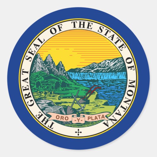 Montanan Seal, Montana Ronde Sticker (Voorkant)