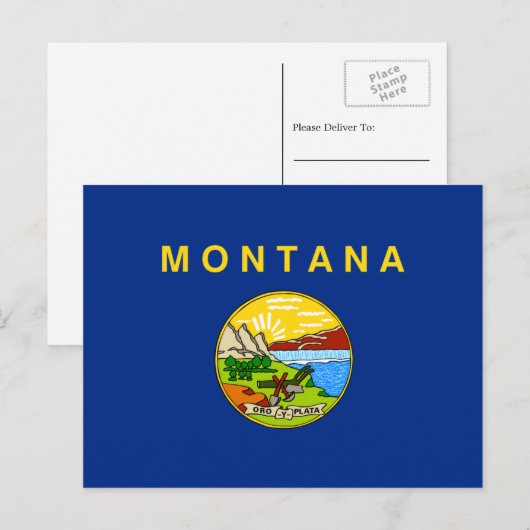 Montanan Vlag, Vlag van Montana Briefkaart (Voorkant / Achterkant)