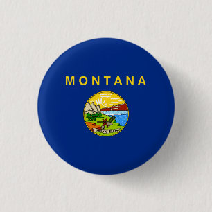 Montanan Vlag, Vlag van Montana Ronde Button 3,2 Cm