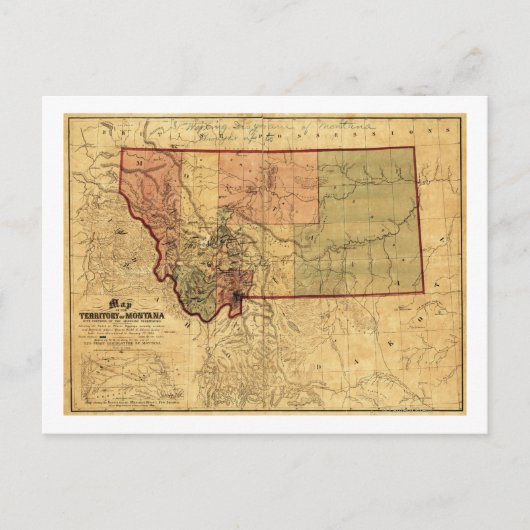 MontanaPanoramic MapMontana Briefkaart (Voorkant)