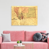 MontanaPanoramic MapMontana Canvas Afdruk (Insitu (Woonkamer))