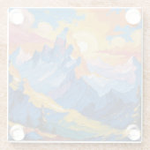 Montañas al amanecer con resplandor glazen onderzetter (Achterkant)