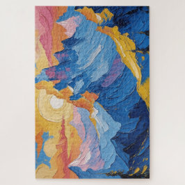 Montañas al amanecer con resplandor legpuzzel