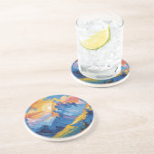 Montañas al amanecer con resplandor zandsteen onderzetter (Zijkant)