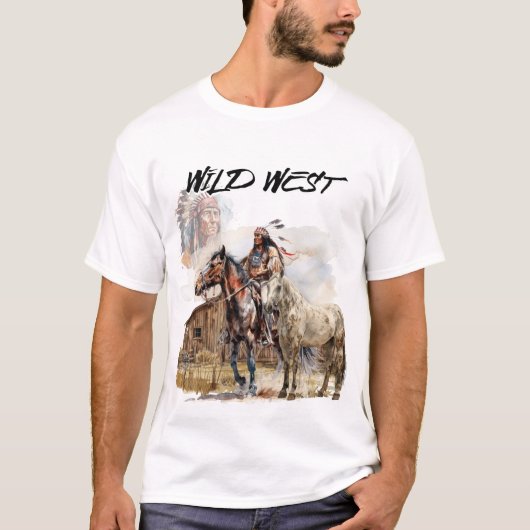 Montañas y Pistoleros del Lejano Oeste T-shirt (Voorkant)