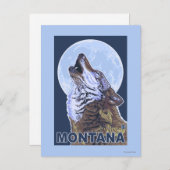 MontanaWolf Howling Briefkaart (Voorkant / Achterkant)